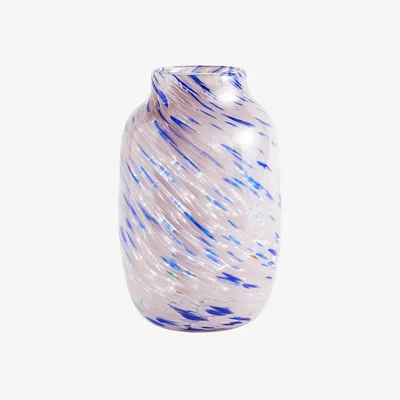 Made in Design Splash Round Large Vase glass pink / Ø 18.5 x H 30 cm - Handmade - Hay