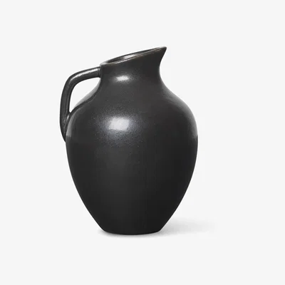 Made in Design Ary Medium Vase - / Ø 7 x H 10 cm - Porcelain by Ferm Living Black