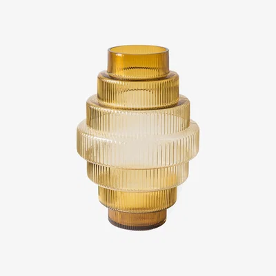 Made in Design Steps Medium Vase - / Ø 20 x H 30 cm - Hand-blown glass by Pols Potten Yellow