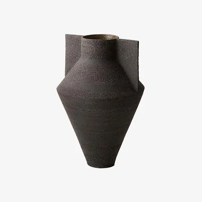 Made in Design Jana Vase - / Ø 22.6 x H 34.7 cm - Raw ceramic by Cappellini Black