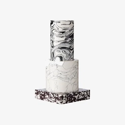 Made in Design Vase Swirl Small plastic material composite material / 12.9 x 12.9 x H 26 cm - Marble effect - Tom Dixon