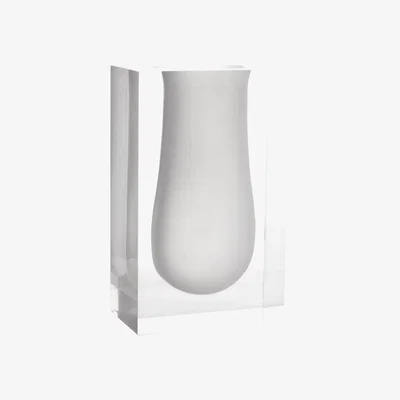 Made in Design Bel Air Mega Scoop Vase - / Acrylic - Rectangle H 33 cm by Jonathan Adler White