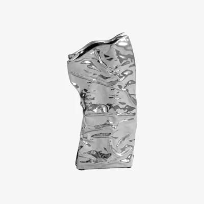 Made in Design Kami Mini Vase ceramic silver / L 13 x H 25 cm - 101 COPENHAGEN