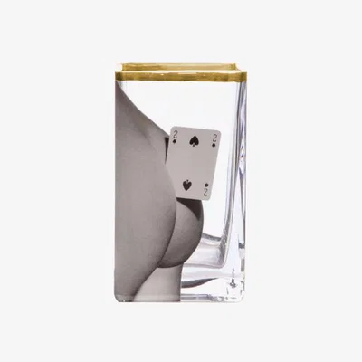 Made in Design Toiletpaper - Two of Spades Vase - / 10 x 8 x H 14 cm - 24K gold details by Seletti Multicoloured