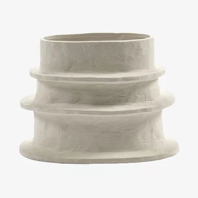 Made in Design Molly 6 Small Flower-pot holder ceramic beige / 27.5 x 16.8 x H 20.5 cm - Serax