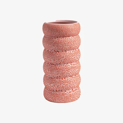 Made in Design Flab Vase ceramic red / Ø 10 x H 21.5 cm - Sandstone - & klevering