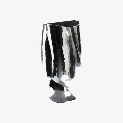Made in Design Cloud TALL Vase silver metal / Ø 21.5 x H 43.5 cm - Handmade - Tom Dixon