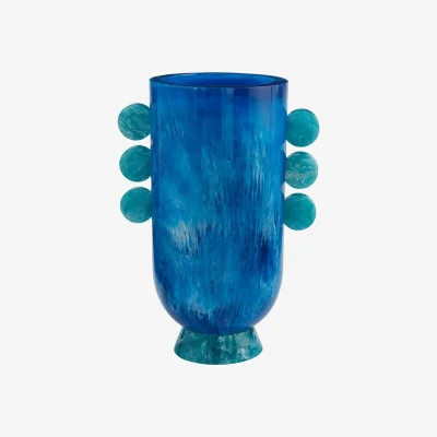 Made in Design Mustique Disc Vase plastic material blue / Acrylics - Jonathan Adler