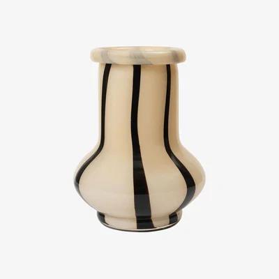 Made in Design Riban Large Vase glass beige / Ø 18 x H 24 cm - Handmade - Ferm Living