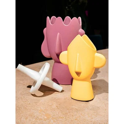 Made in Design Diavoletti Vase - / H 26.2 cm - Alessandro Mendini & Daniel Eltner, 2018 by Cappellini Yellow