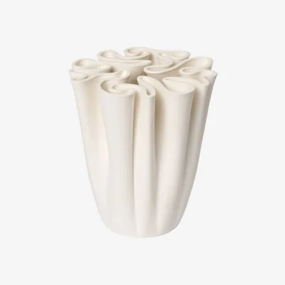 Made in Design Dedali Medium Vase ceramic white / Ø 15 x H 18 cm - Ferm Living