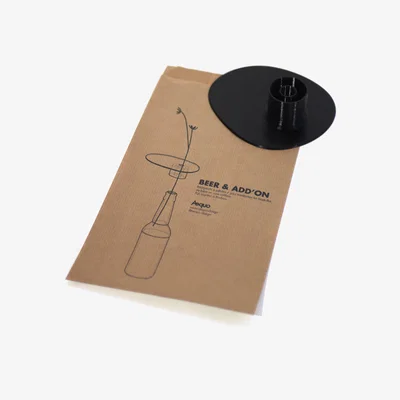 Made in Design Beer & Add'on Accessory - / For transforming a beer bottle into a single-stem vase by Aequo Design Black