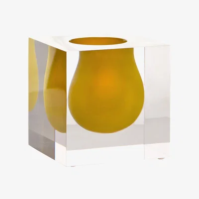 Made in Design Bel Air Mini Scoop Vase - / Acrylic - Square W 10 cm by Jonathan Adler Orange