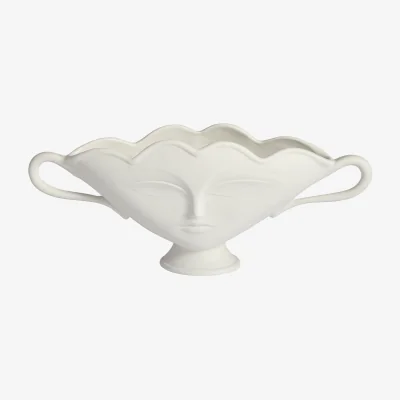 Made in Design Giuliette small Bowl - / Vase - Faces in relief by Jonathan Adler White