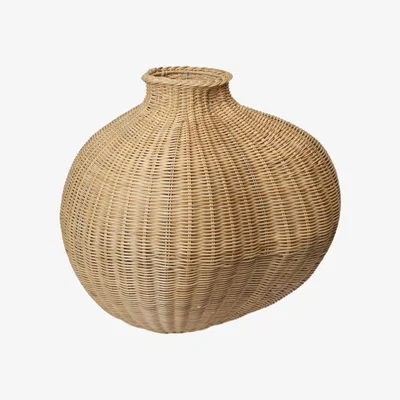 Made in Design Bola Vase cane & fibres beige / 45 x 51 cm x H 50 cm - Hand-woven Rattan - Ferm Living