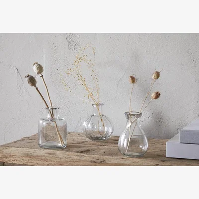 Nkuku nkuku Mayumi Recycled Glass Bud Vases Set Of 3 | Vases & Planters | Clear