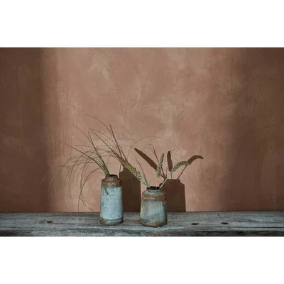 Nkuku Nkuku Bennu Mini Straight Vase | Vases & Planters | Grey | Small 15.5 x 11.5 cm (Diameter)