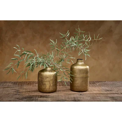 Nkuku Nkuku Boro Iron Round Vase | Vases & Planters | Aged Antique Brass | Large