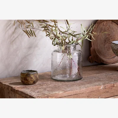 Nkuku nkuku Akra Recycled Glass Vase | Vases & Planters | Clear