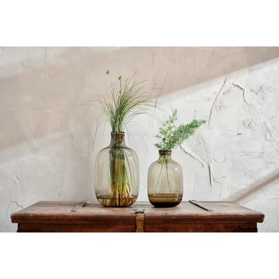 Nkuku Nkuku Lua Glass Vase | Vases & Planters | Brown | Large 36 x 22 cm (Diameter)