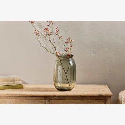 Nkuku Nkuku Vanita Glass Vase | Vases & Planters | Smoke | Tall