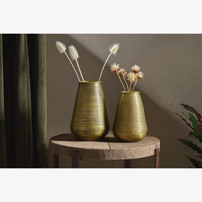 Nkuku Nkuku Batnan Wide Vase | Vases & Planters | Antique Brass | Large