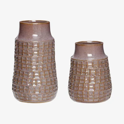 Nordic Nest Hübsch Hübsch vase 2-pack 12x15 cm Purple