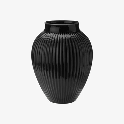 Nordic Nest Knabstrup vase ribbed 27 cm Black