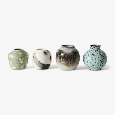 Nordic Nest HKliving 70's vases small 4 pieces Canyon
