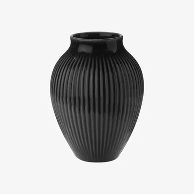 Nordic Nest Knabstrup vase ribbed 12.5 cm Black