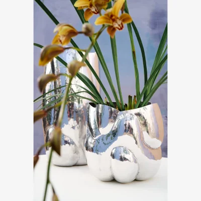 Nordic Nest Cloud vase low Silver