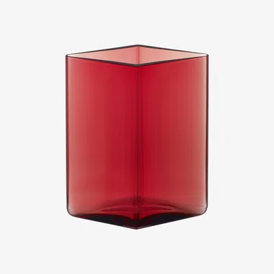 Nordic Nest Ruutu vase 11.5x14 cm cranberry