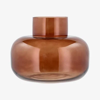 Nordic Nest Villa Collection Kehl glass vase Ø24.8 Brown