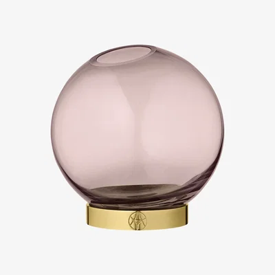 Nordic Nest Globe vase small pink-brass