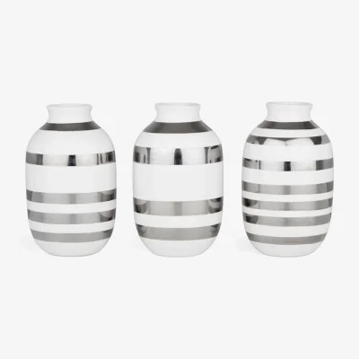 Nordic Nest Omaggio miniature vase 3-pack silver-white