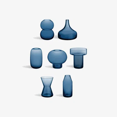 Nordic Nest Orrefors Midsummer Mini Vases 7 pieces Midnight blue