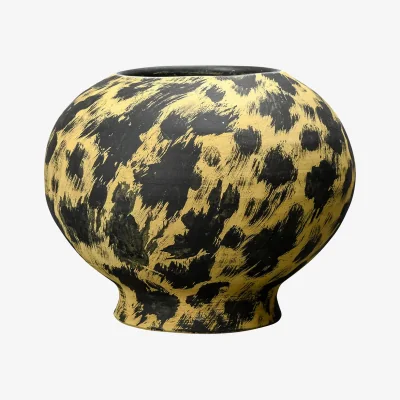 Nordic Nest Safari vase 30 cm black-yellow