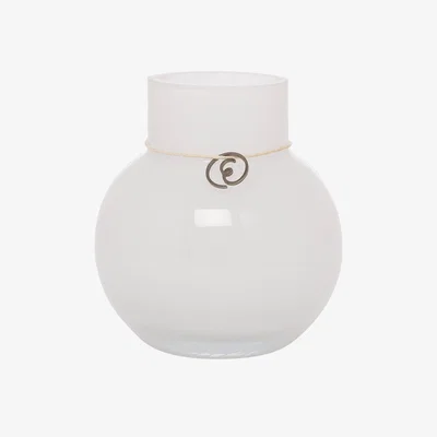 Nordic Nest ERNST Ernst glass vase round white H10 cm Ø9 cm