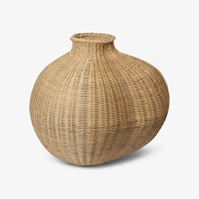 Nordic Nest ferm LIVING Bola braided floor vase Natural