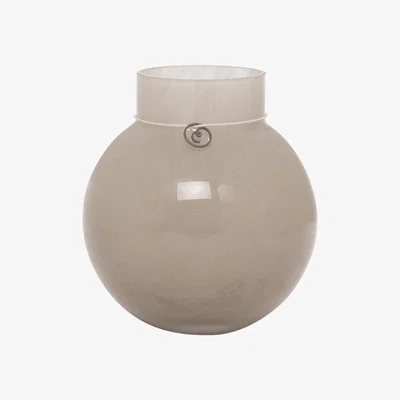 Nordic Nest ERNST Ernst glass vase round beige H14 cm Ø13 cm