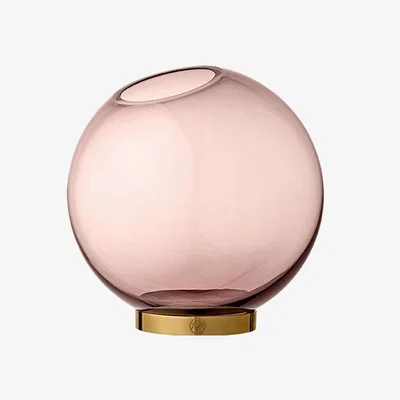 Nordic Nest Globe vase large pink-brass