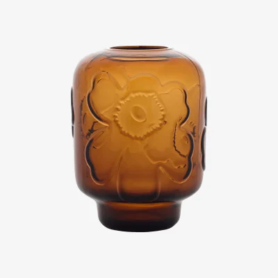 Nordic Nest Marimekko Unikko glass vase Cognac 18 cm