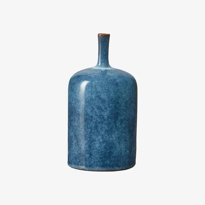 OKA OKA, Small Zabiya Decorative Vase - Blue, Vases, Ceramic