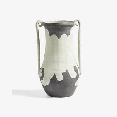 OKA OKA, Volu Decorative Vase - Black/White, Vases, Ceramic