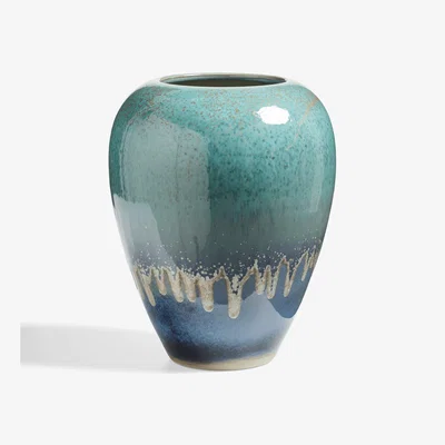 OKA OKA, Hervey Vase - Aruba Blue, Vases, Porcelain