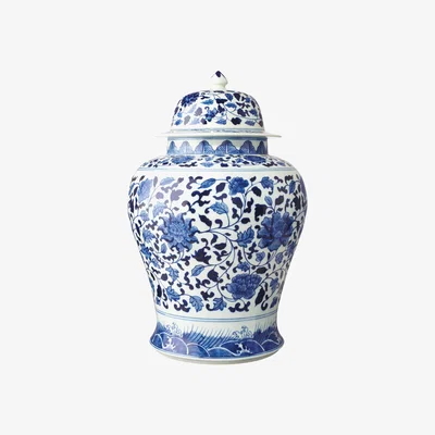OKA Mandarin Handpainted Lidded Jar, Giant