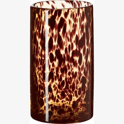 OKA OKA, Short Tortoiseshell Glass Vase - Multi, Vases, Glass