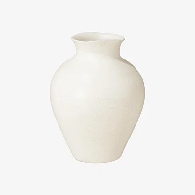 OKA OKA, Medium Fyli Ceramic Vase - White, Vases, Terracotta