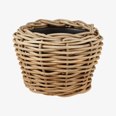 OKA Patiner Lined Rattan Pot Small - Natural