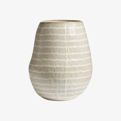 OKA Medium Kinzig Textured Vase - Taupe